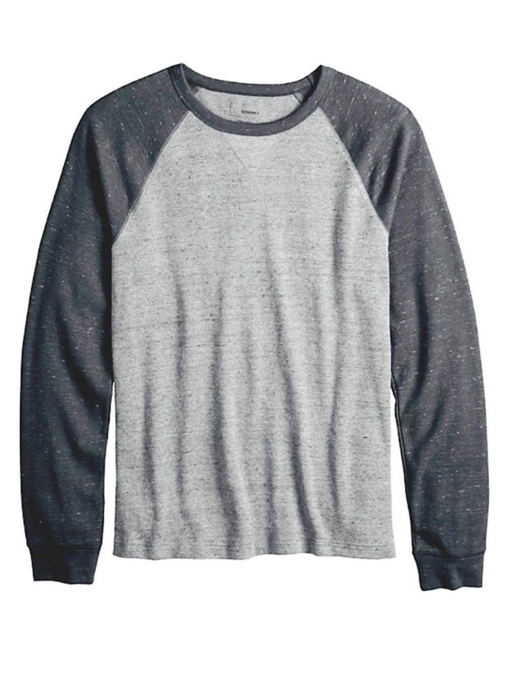 SONOMA Mens Thermal Raglan Long Sleeve Crewneck Colorblock Gray Shirt L